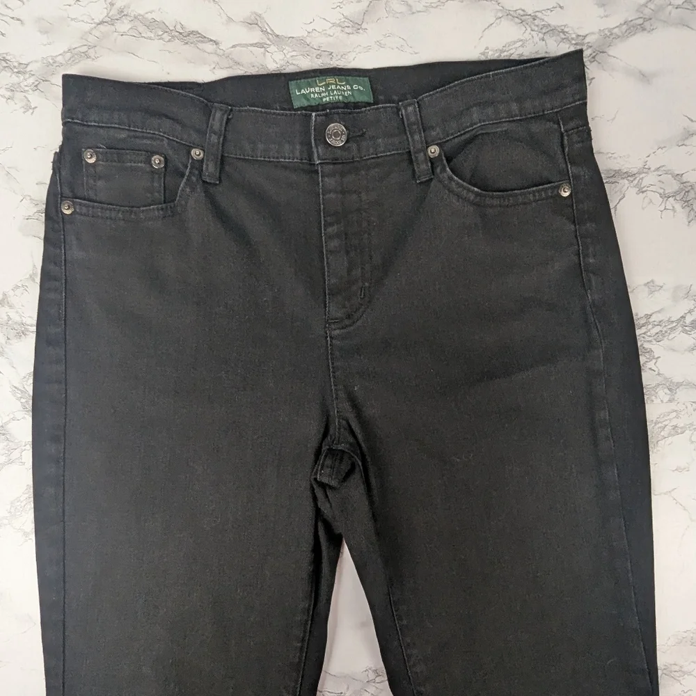 Lauren Ralph Lauren Size 10 Petite Black Denim Jeans